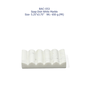 Porte-savon en marbre blanc au prix le plus bas pour une utilisation dans les salles de bains à la maison et dans les hôtels Beaux et robustes motifs de pierre naturelle - Product Image 2