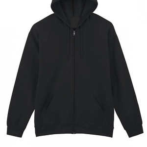 Sudadera con Capucha Negra con Cierre para Mujer al por Mayor, Chaqueta de Felpa de Algodón Grueso con Estampado Personalizado, Antibolitas, Transpirable, para Invierno - Product Image 3