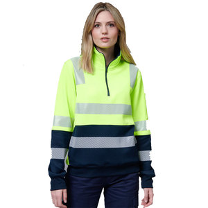 Sudadera de manga larga con forro polar y cremallera de 2 tonos para mujer, jersey de dos tonos - Product Image 1