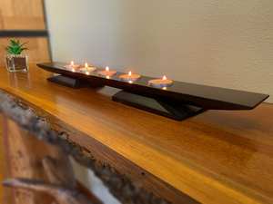 Bougeoir décoratif artisanal en résine et bois avec bougie d'aromathérapie pour la maison, l'hôtel, la Saint-Valentin et les mariages - Product Image 2