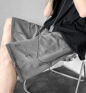 2024 personnalisé hommes surdimensionné Streetwear Oem déchiré en détresse broderie coton Shorts pour hommes - Product Image 4