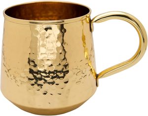 Taza de mula de Moscú martillada de latón puro de proveedor mayorista con mango Vintage mediados de siglo moderno contemporáneo - Product Image 4