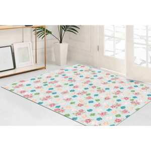 Tapis floral : imprimé fleurs colorées, décoration moderne et douce, tapis en chenille - Product Image 2
