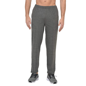Pantalon de survêtement 100% coton confortable et élégant pour hommes Design personnalisé Anti-rides motif droit décontracté pantalon gris devant plat - Product Image 5