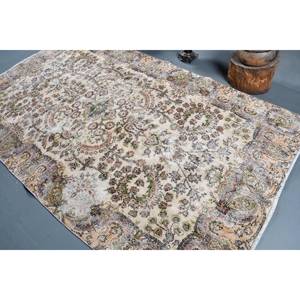 Clásico Beige verde Patchwork lana ecológica alfombra de pelo medio 5,3X8,5 pies hecho a mano Vintage estilo turco Tabriz respaldo de látex - Product Image 4