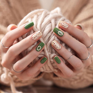 ShineB superventas de alta calidad 3D Donut estilo Gel Nail Wraps pegatinas 45899 Green Bean hecho en Corea para salones - Product Image 5