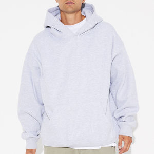 Sudaderas con capucha en blanco de algodón 100% liso de gran tamaño para hombre, jersey con logotipo impreso personalizado, sudaderas con capucha transpirables de talla grande Unisex para hombre - Product Image 1