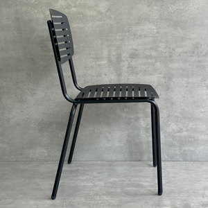 Silla de Jardín Minimalista para Exteriores con Estructura de Hierro Ranurada con Recubrimiento en Polvo TTG027 para Uso en Cafeterías - Product Image 6
