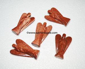 Venta al por mayor Natural rojo oro cuarzo Ángel tallado figuritas religiosas cristal artesanía Reiki rocas Hada piedra preciosa Ángel escultura - Product Image 1