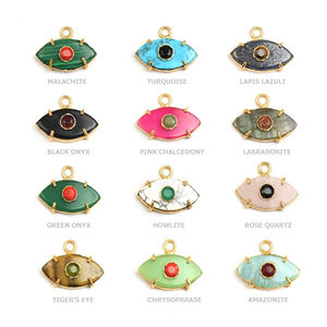 Pendentif griffe en Amazonite 20x10mm Amazonite naturelle finition lisse Marquise Or Vermeil Pendentif griffe en argent sterling 925 - Product Image 3