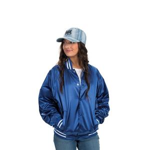 Chaquetas de bombardero de satén bordadas para mujer Chaquetas de bombardero de satén personalizadas para hombres Chaquetas de satén personalizadas unisex - Product Image 4