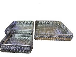 Bandeja de plata alemana decorativa de tamaño personalizado rectangular hecha de metal de alta calidad para la decoración del hogar y la Oficina - Product Image 2