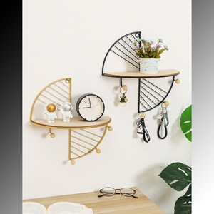 Popular metal and wood <b>shelf</b> wall mounted storage <b>shelves</b> for home hotels living room kitchen bathroom home decor accessories - Product Image 6