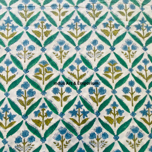 Hand Block Print Cotton Cambric 60X60 Running Fabric Traditional Jaipuri Print Cotton Fabric - Product Image 4