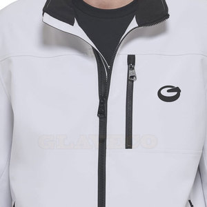 Chaqueta Softshell de color sólido cálido de invierno para hombre con tela de lona transpirable y cuello alto - Product Image 5