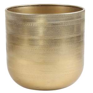 Jardinière en bol métallique doré moderne avec grand pot rond en métal décoratif de qualité supérieure pour plantes d'intérieur - Product Image 6