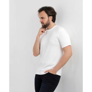 OYSO MODAL FABRIC BICYCLE <b>COLLAR</b> <b>T</b>-<b>SHIRT</b> - WHITE - Product Image 1