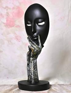 Sculptures artistiques de main et de visage de statue de penseur en métal de qualité supérieure pour la décoration moderne de la maison et du salon - Product Image 2