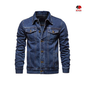 Veste en jean pour homme, déchirée, couleur unie, veste en denim, manteaux, vêtements d'extérieur tendance avec plusieurs poches - Product Image 2