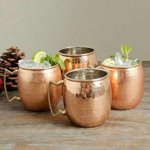 Tazas Moscow Mule de cobre puro con diseño artesanal y una construcción duradera de alta calidad Perfecta para servir bebidas frías - Product Image 1