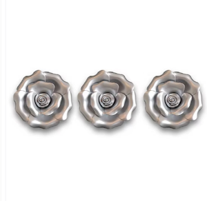 Ak Brass Flower Design Matte <b>Set</b> <b>of</b> <b>3</b> Metal <b>Wall</b> <b>Art</b> - Product Image 4