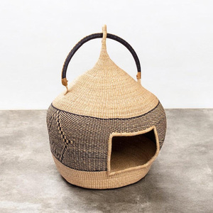 Casa de paja grande y colorida para gatos y gatitos, precio más económico, cama para gatos de pasto marino, casas grandes de pasto marino - Product Image 5