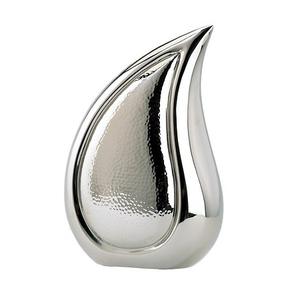 Urnas de cremación con gotas de lágrima de latón de alta calidad con urnas funerarias de metal Premium con acabado de níquel para cenizas humanas - Product Image 1