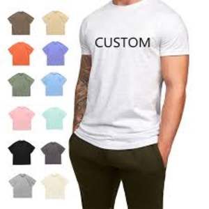 Venta al por mayor a granel de algodón liso camiseta de los hombres con colores por encargo y diseño de impresión camisetas lavables de algodón de secado rápido camisetas - Product Image 6
