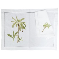 Ensemble de napperon et serviette en coton blanc avec broderie personnalisée, pour la maison, le Restaurant, le mariage