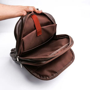 OEM Lightweight Genuine Custom Leather <b>Backpack</b> Daily Use Waterproof Zipper Shoulder Bag Unisex Best Quality Travel <b>Backpack</b> - Product Image 6