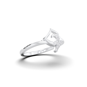 0.04 carats F-G/VS Lab Grown Round Cut Diamond Prong serti en platine pour sa bague symbolique fantaisie ou bague Om - Product Image 3