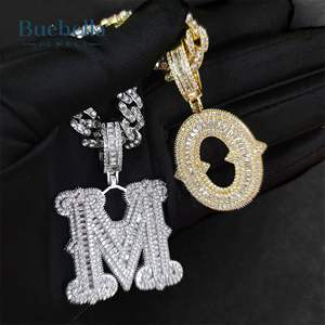 925 Plata 14K oro blanco plateado Iced Out Iced Eye Baguette colgante Hip Hop joyería para hombres - Product Image 1