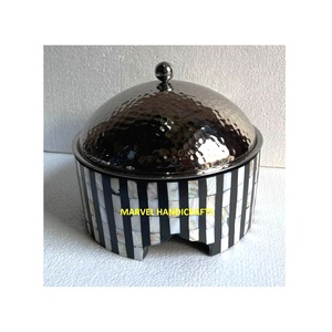 Vajilla de madera de teca fina, cazuelas para servir, calentador de alimentos de acero inoxidable, olla caliente, artesanía, cazuela para servir, juegos de utensilios de cocina, Golfo - Product Image 4