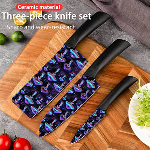 Juego de 3 Cuchillos de Cocina con Estampado Floral, Hoja de Cerámica, Mango de Plástico, Cuchillo Pequeño Afilado, Envío Gratis, Personalizable - Product Image 6