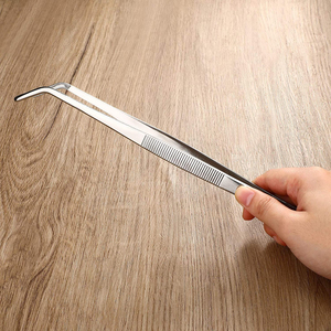 Pince à épiler en acier inoxydable à pointe droite et incurvée pour la cuisson des aliments pour les outils de cuisine fabriqués au Pakistan - Product Image 4