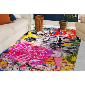 Tapis imprimé style graffiti : Art moderne, tapis antidérapant, avec poils doux - Product Image 2