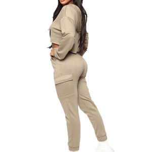 2024 nueva moda ropa informal para mujer chándal de retazos ecológico pantalones de chándal de talla grande trajes de chándal de 2 piezas para invierno - Product Image 3