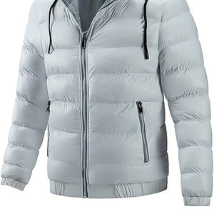 Veste en duvet Veste matelassée légère à manches longues et résistante à l'eau Vestes matelassées avec poche chauffe-mains - Product Image 5