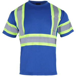 เสื้อยืดนิรภัยผู้ชายพิมพ์โลโก้ตามสั่ง ผ้าสะท้อนแสงมองเห็นได้ชัดเจนสำหรับการวิ่ง ระบายอากาศได้ดี ผลิตในปากีสถานสำหรับเด็กผู้ชาย - Product Image 1