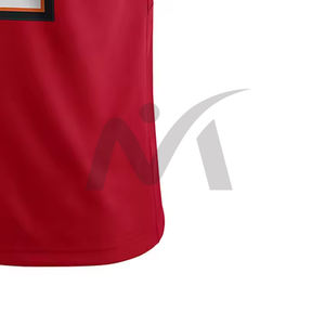 เสื้อเจอร์ซีย์อเมริกันฟุตบอลสีแดง คุณภาพสูง พิมพ์ลาย ขนาดใหญ่พิเศษ แขนสั้น ระบายอากาศได้ดี สำหรับทุกเพศ พร้อมป้องกันรังสียูวี UPF 50 - Product Image 5