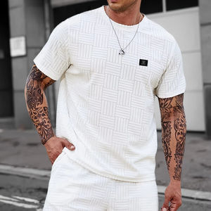 ชุดเสื้อเชิ้ตและกางเกงขาสั้นสำหรับผู้ชาย, ชุดลำลองและเสื้อเชิ้ตผ้าฝ้ายลำลองและกางเกงขาสั้นสำหรับใส่ในฤดูร้อน - Product Image 1