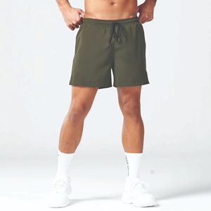 Lightweight Moisture Wicking Fabric Khaki Essential 5 Inch Shorts with Contour Side Panels and Inner <b>Mesh</b> <b>Pants</b> - Product Image 1