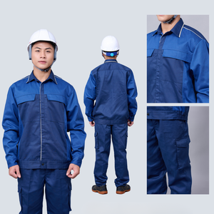 Ropa de trabajo funcional para hombre, uniforme, mezcla de algodón y poliéster, logotipo personalizado azul oscuro para la industria pesada, compra a granel - Product Image 2