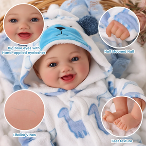 Poupée bébé reborn souriante Babeside 20'' très vendue, poupée réaliste pour bébé garçon, poupée de mode, mini jouet en peluche pour cadeau, commande en gros - Product Image 6