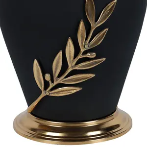 Florero de Metal Negro Mate para Decoración de Hogar de Lujo, Bañera de Metal Pulido Premium Hecha a Mano para Exportación - Product Image 3