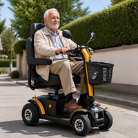 Scooter de mobilité pliable à quatre roues avec capteurs pour seniors, capacité de 150 kg, autonomie de 26 miles, moteur de 800 W, batterie au lithium pliable