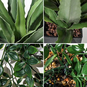 Conjunto combinado de árbol de bambú artificial de diseño verde moderno para interior y exterior en maceta para el hogar, boda, elegante planta de imitación de Acción de Gracias - Product Image 5