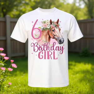Camiseta de 6.º Cumpleaños para Niñas con Diseño de Caballo, Regalo Promocional para Niñas de 6 Años - Product Image 3