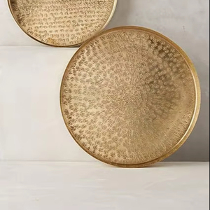 Juego de 2 bandejas decorativas elegantes para mesa de comedor y decoración del hogar a la venta de India - Product Image 1