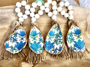 Handcrafted White Bead Napkin <b>Ring</b> With Designer <b>Resin</b> Charm Style For Stylish Tabletop Styling Home Dining And Hosting - Product Image 3